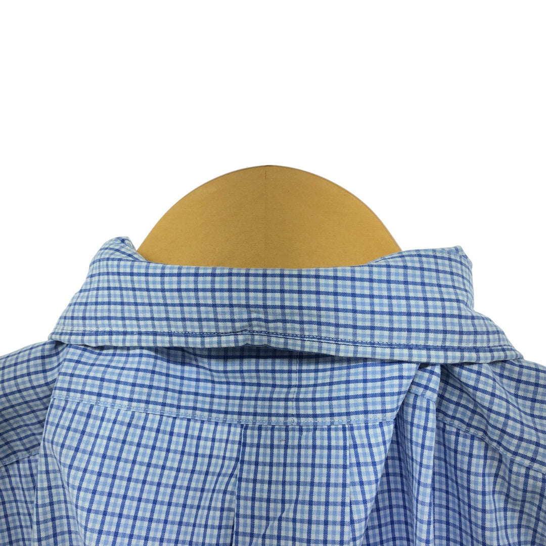 Ralph Lauren BLAKE short sleeve button down check shirt, men's size L cotton blue type Vintage Second Hand