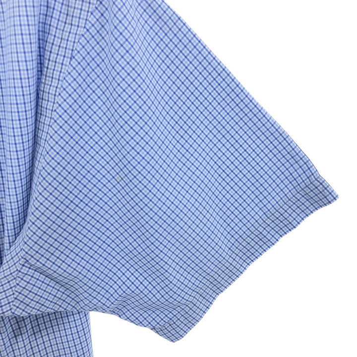 Ralph Lauren BLAKE short sleeve button down check shirt, men's size L cotton blue type Vintage Second Hand