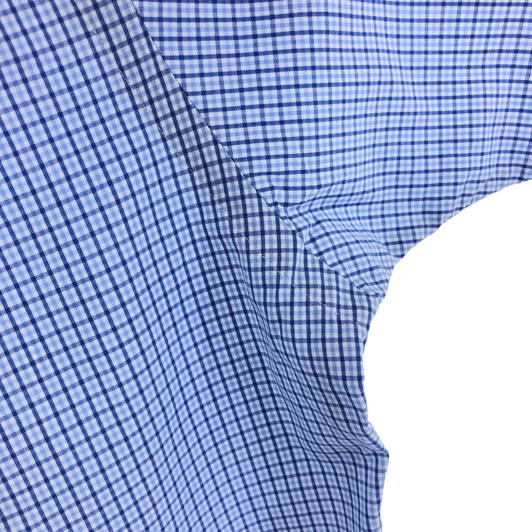 Ralph Lauren BLAKE short sleeve button down check shirt, men's size L cotton blue type Vintage Second Hand