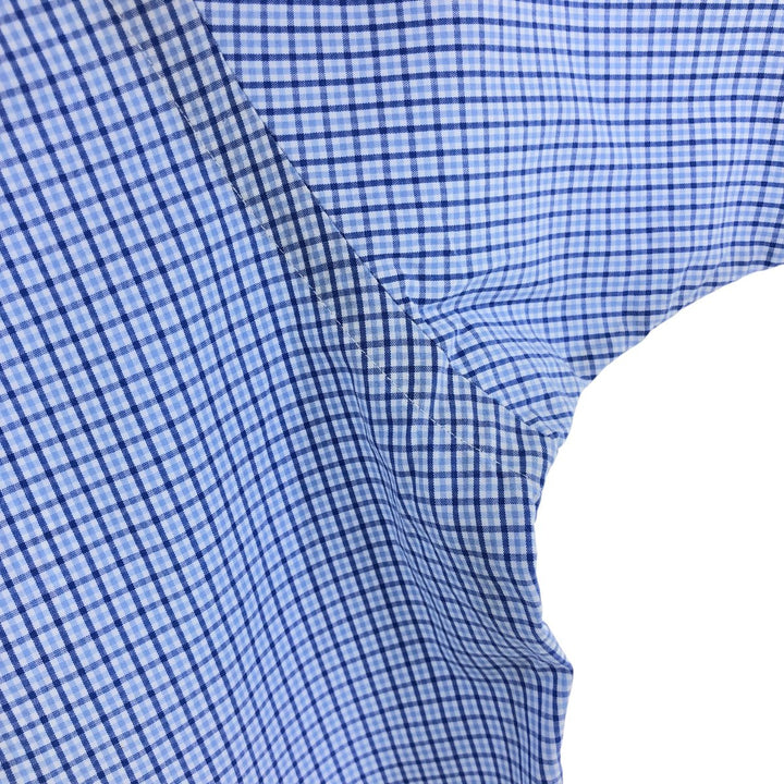 Ralph Lauren BLAKE short sleeve button down check shirt, men's size L cotton blue type Vintage Second Hand