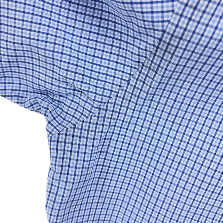 Ralph Lauren BLAKE short sleeve button down check shirt, men's size L cotton blue type Vintage Second Hand