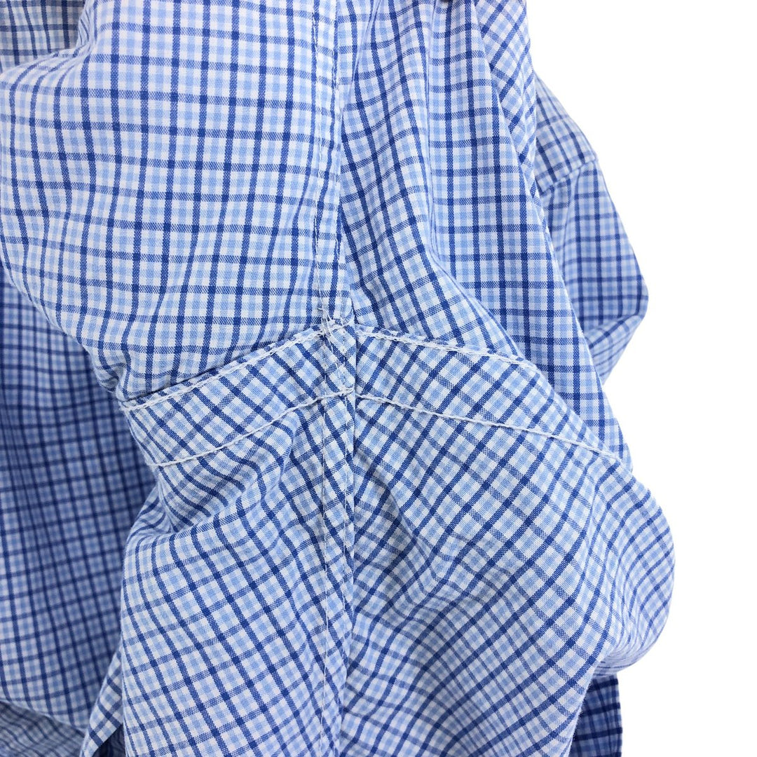 Ralph Lauren BLAKE short sleeve button down check shirt, men's size L cotton blue type Vintage Second Hand