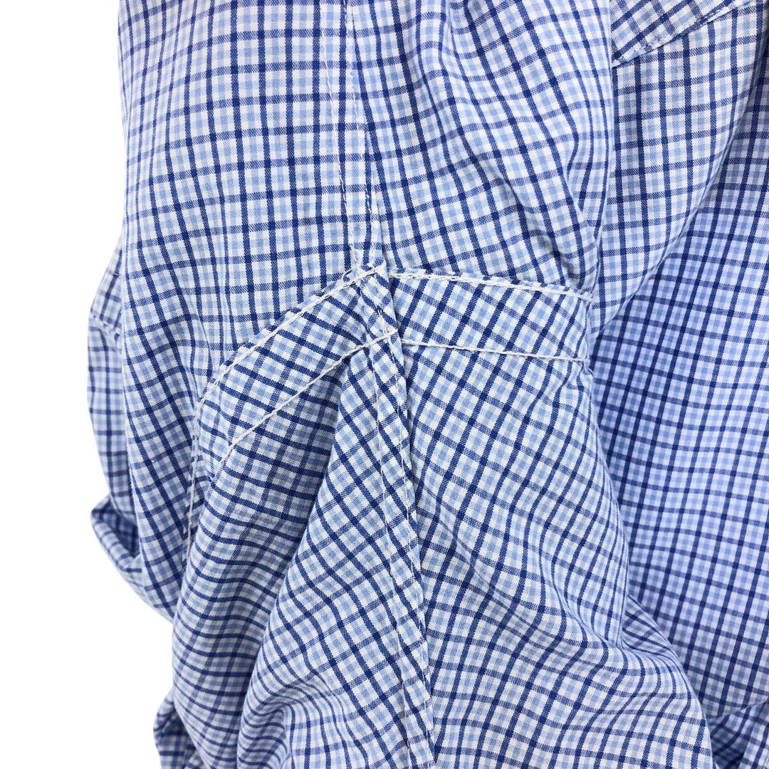 Ralph Lauren BLAKE short sleeve button down check shirt, men's size L cotton blue type Vintage Second Hand