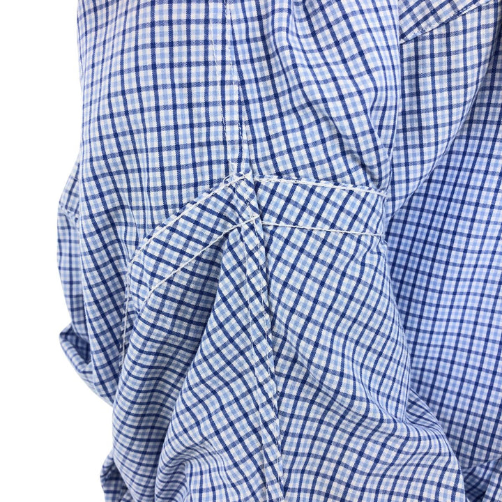 Ralph Lauren BLAKE short sleeve button down check shirt, men's size L cotton blue type Vintage Second Hand