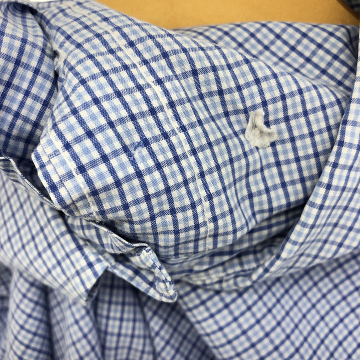 Ralph Lauren BLAKE short sleeve button down check shirt, men's size L cotton blue type Vintage Second Hand