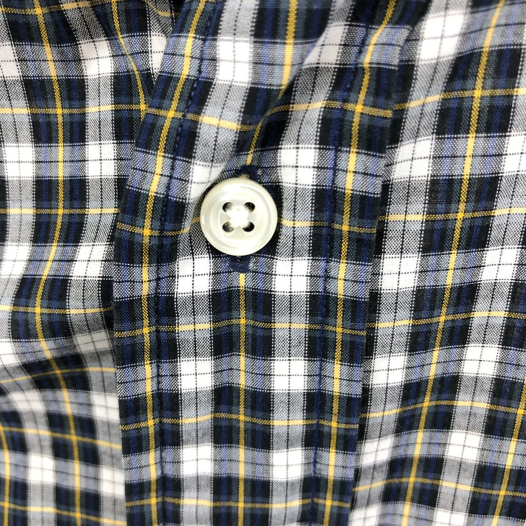 Ralph Lauren BLAKE short sleeve button down check shirt, men's size L cotton yellow type Vintage Second Hand