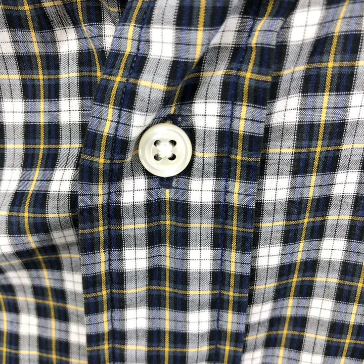 Ralph Lauren BLAKE short sleeve button down check shirt, men's size L cotton yellow type Vintage Second Hand