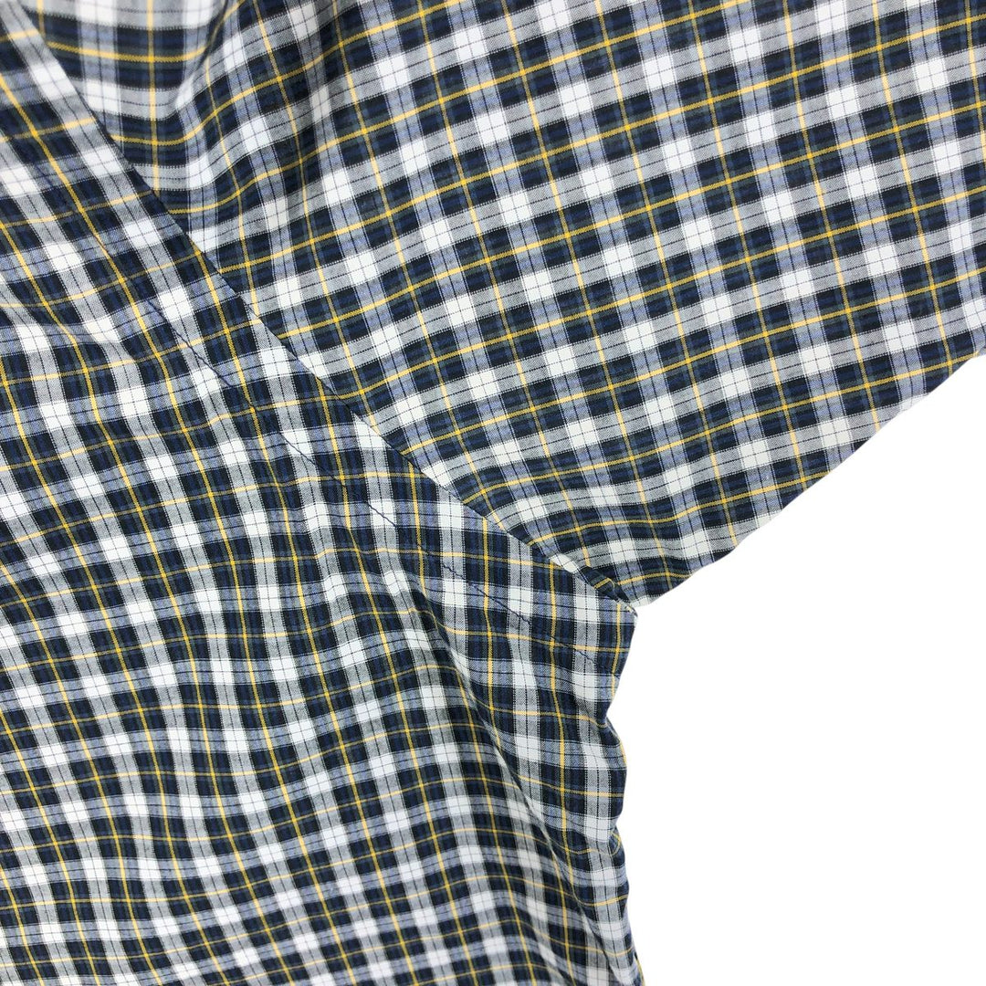 Ralph Lauren BLAKE short sleeve button down check shirt, men's size L cotton yellow type Vintage Second Hand