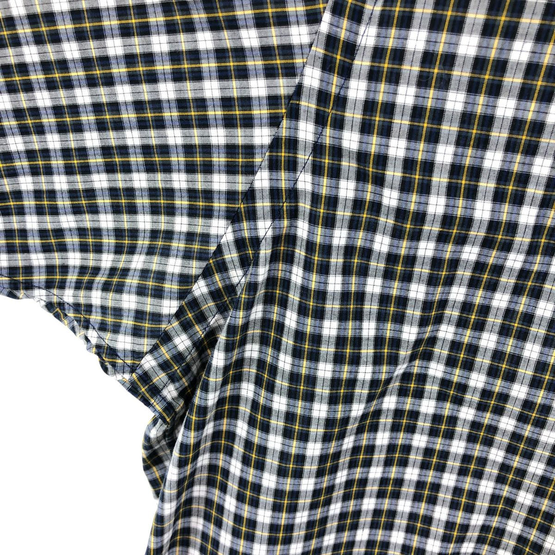 Ralph Lauren BLAKE short sleeve button down check shirt, men's size L cotton yellow type Vintage Second Hand