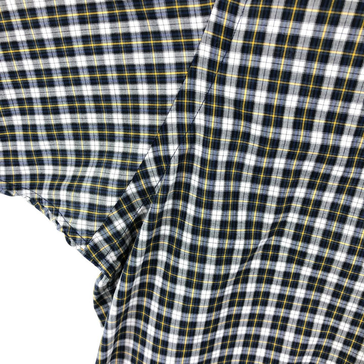Ralph Lauren BLAKE short sleeve button down check shirt, men's size L cotton yellow type Vintage Second Hand