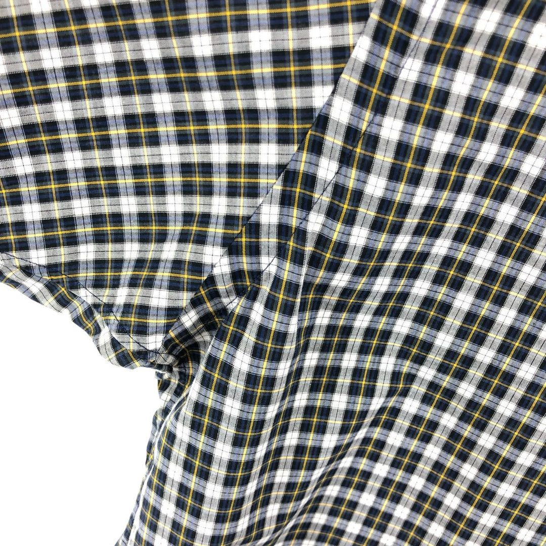 Ralph Lauren BLAKE short sleeve button down check shirt, men's size L cotton yellow type Vintage Second Hand