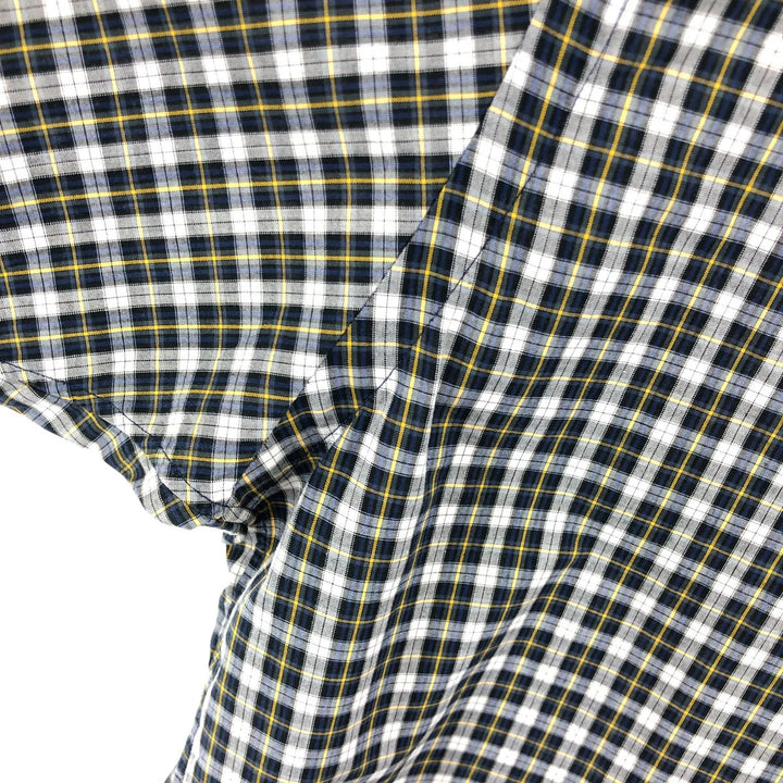 Ralph Lauren BLAKE short sleeve button down check shirt, men's size L cotton yellow type Vintage Second Hand