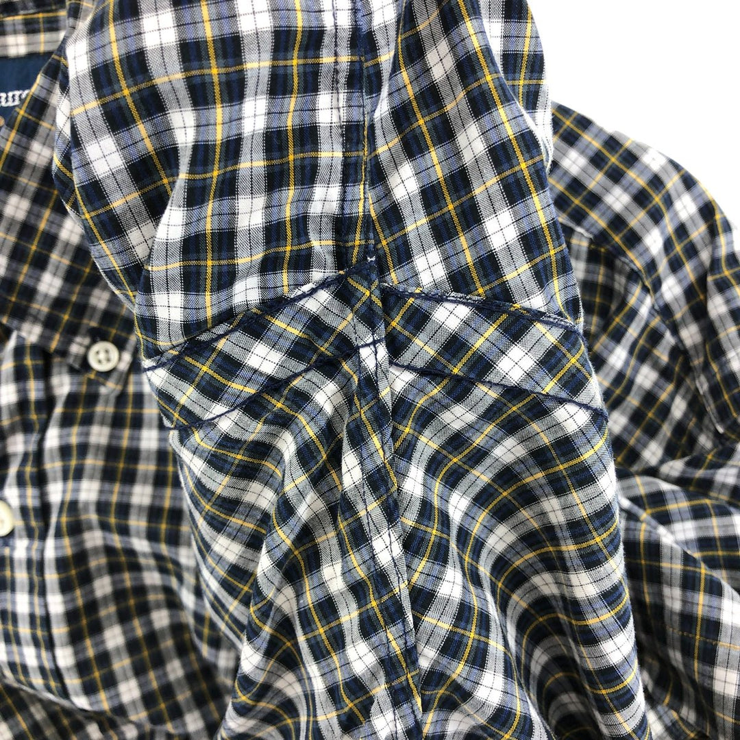 Ralph Lauren BLAKE short sleeve button down check shirt, men's size L cotton yellow type Vintage Second Hand