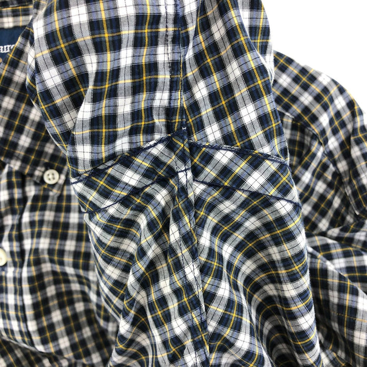 Ralph Lauren BLAKE short sleeve button down check shirt, men's size L cotton yellow type Vintage Second Hand