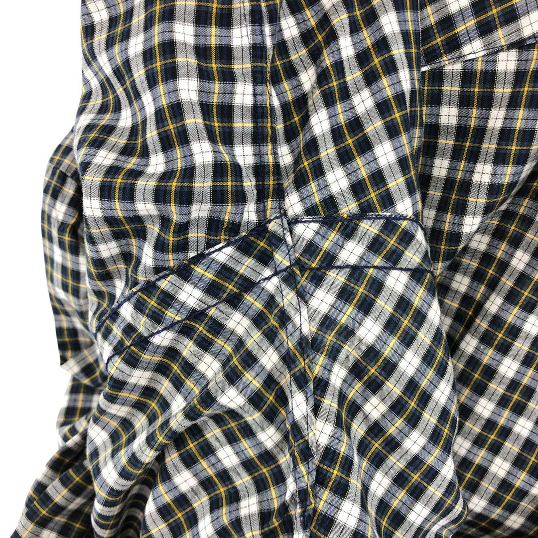 Ralph Lauren BLAKE short sleeve button down check shirt, men's size L cotton yellow type Vintage Second Hand