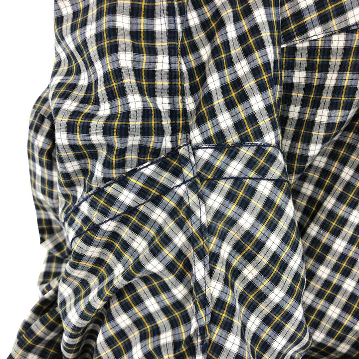 Ralph Lauren BLAKE short sleeve button down check shirt, men's size L cotton yellow type Vintage Second Hand