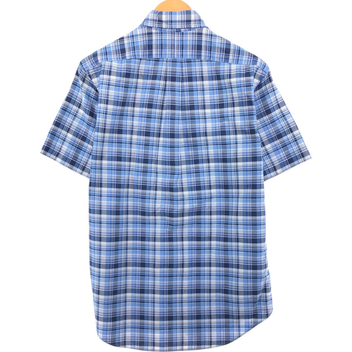Ralph Lauren POLO RALPH LAUREN short sleeve button down check shirt men's M size cotton blue type Vintage Second Hand