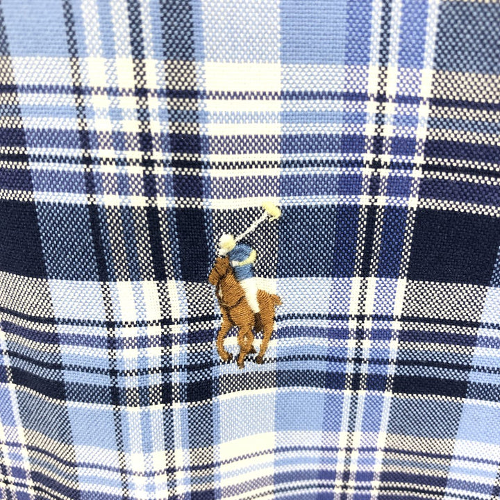 Ralph Lauren POLO RALPH LAUREN short sleeve button down check shirt men's M size cotton blue type Vintage Second Hand