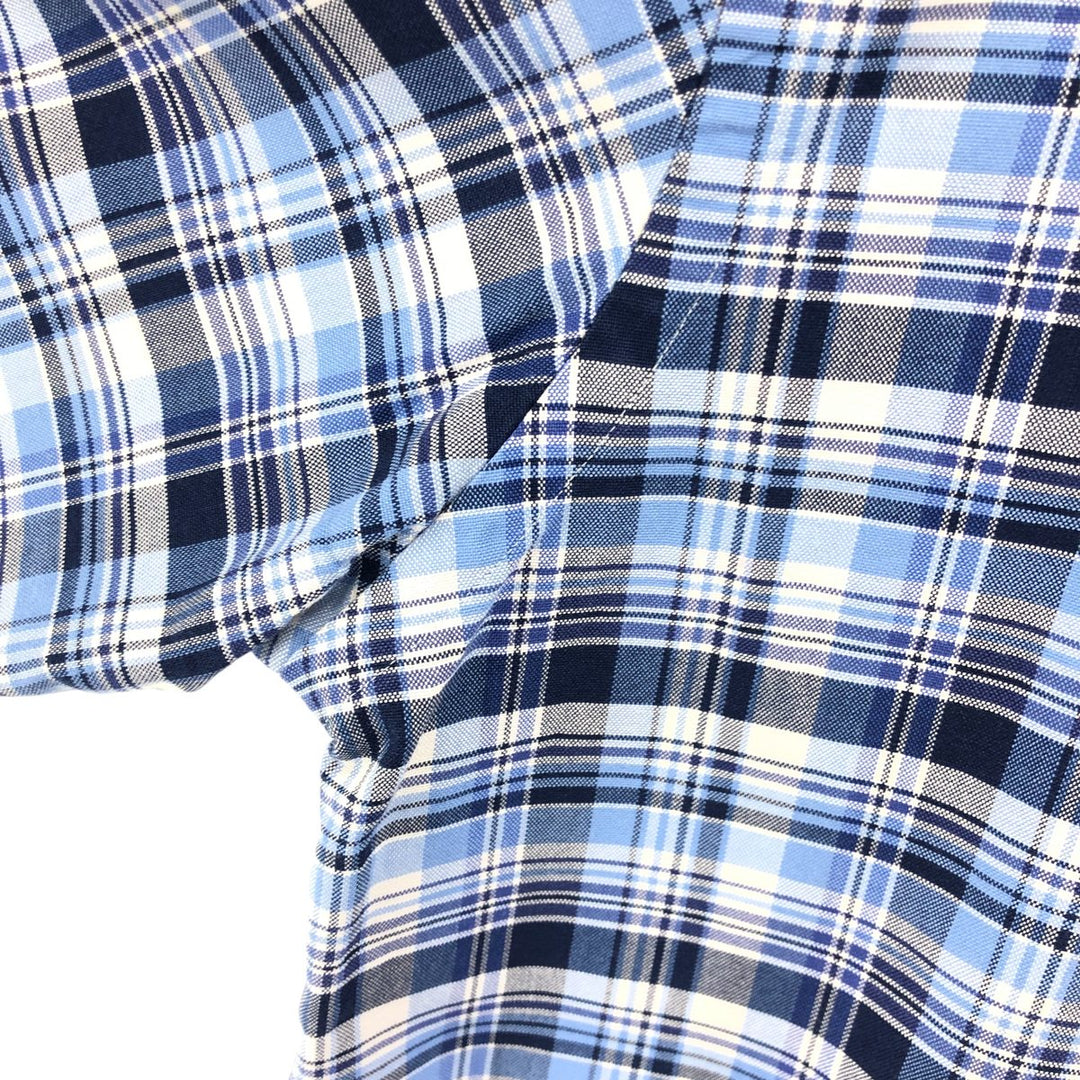 Ralph Lauren POLO RALPH LAUREN short sleeve button down check shirt men's M size cotton blue type Vintage Second Hand