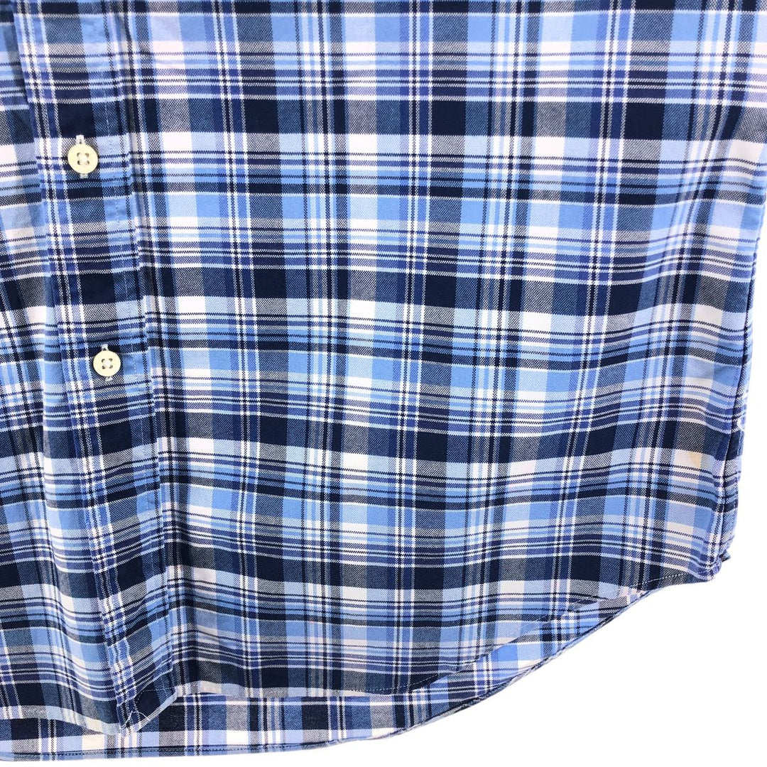 Ralph Lauren POLO RALPH LAUREN short sleeve button down check shirt men's M size cotton blue type Vintage Second Hand