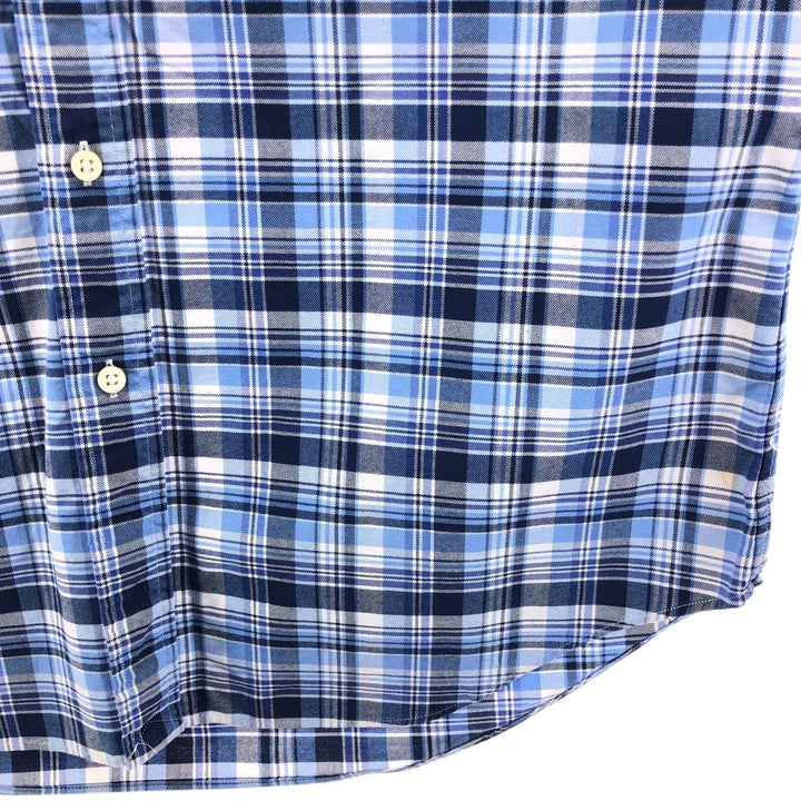 Ralph Lauren POLO RALPH LAUREN short sleeve button down check shirt men's M size cotton blue type Vintage Second Hand