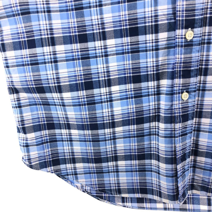 Ralph Lauren POLO RALPH LAUREN short sleeve button down check shirt men's M size cotton blue type Vintage Second Hand