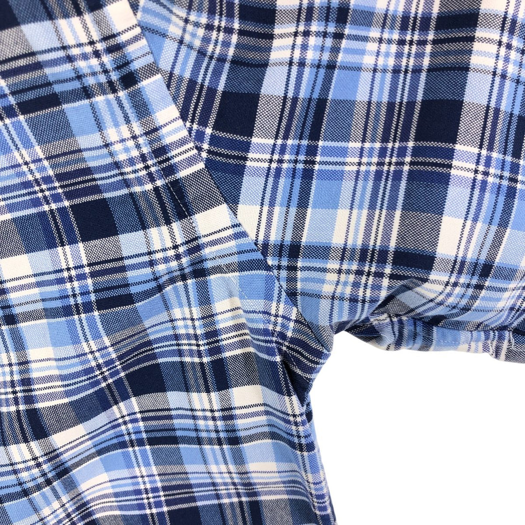 Ralph Lauren POLO RALPH LAUREN short sleeve button down check shirt men's M size cotton blue type Vintage Second Hand