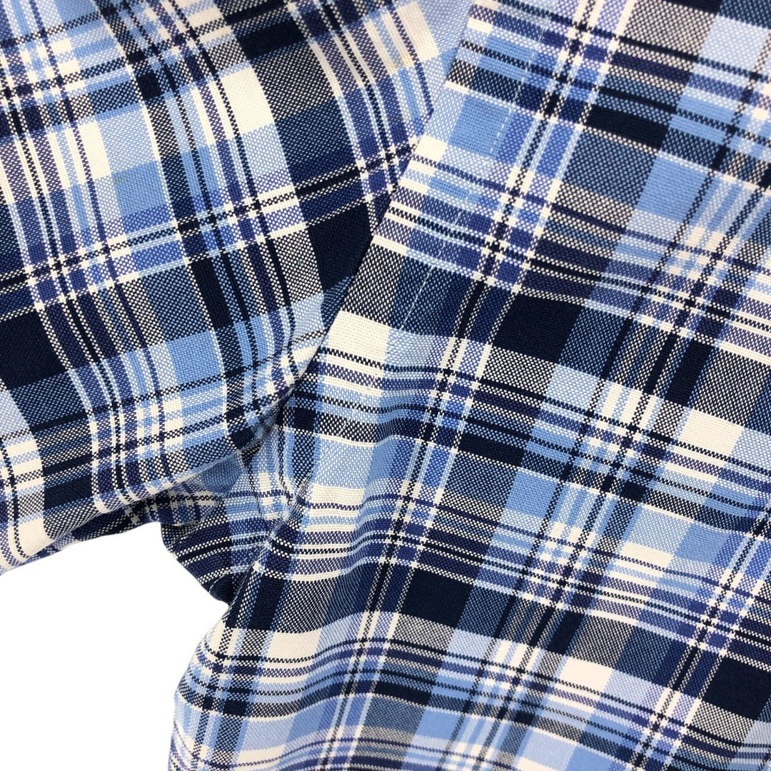 Ralph Lauren POLO RALPH LAUREN short sleeve button down check shirt men's M size cotton blue type Vintage Second Hand