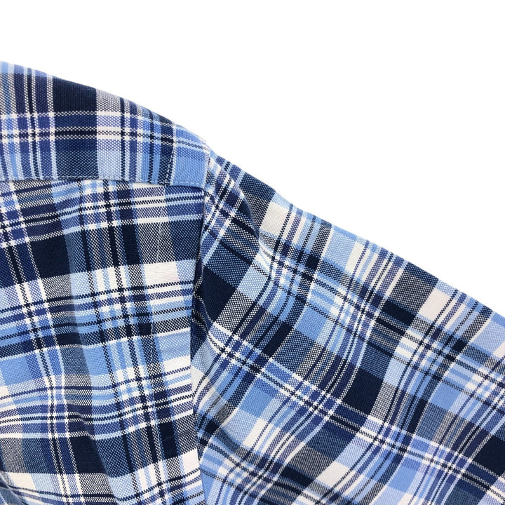 Ralph Lauren POLO RALPH LAUREN short sleeve button down check shirt men's M size cotton blue type Vintage Second Hand