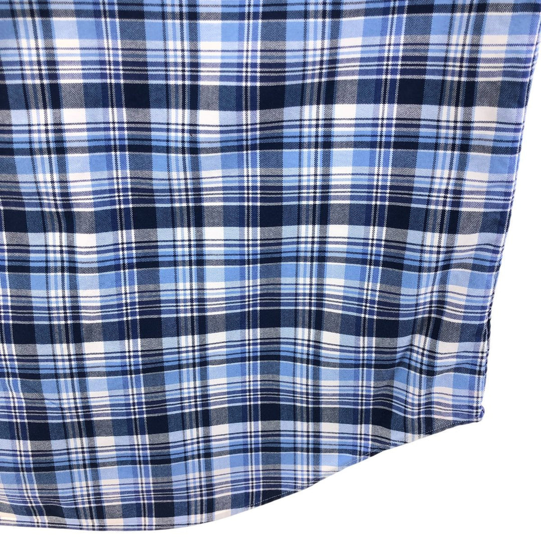 Ralph Lauren POLO RALPH LAUREN short sleeve button down check shirt men's M size cotton blue type Vintage Second Hand