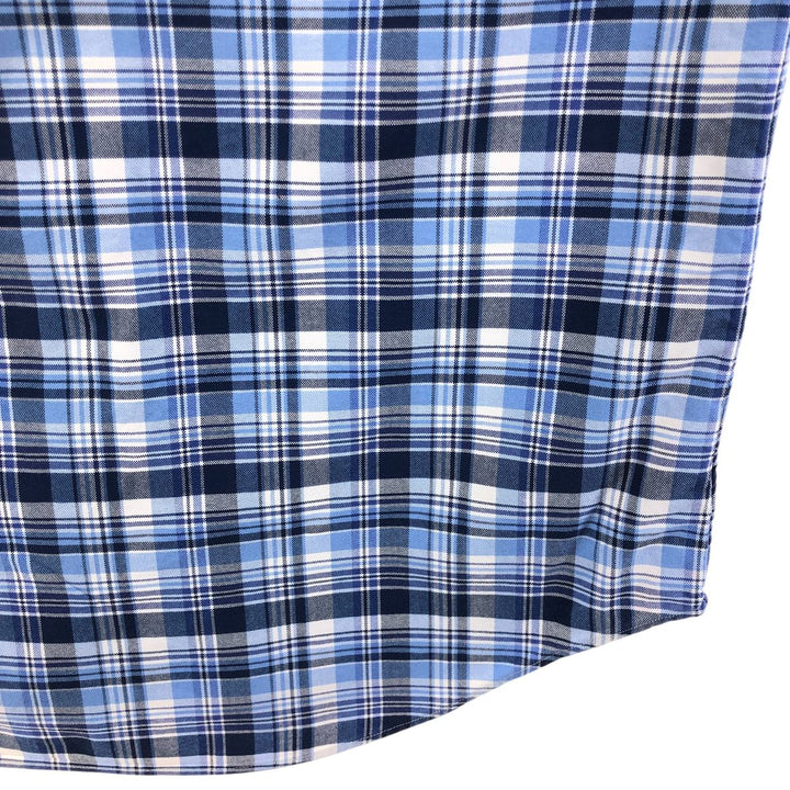 Ralph Lauren POLO RALPH LAUREN short sleeve button down check shirt men's M size cotton blue type Vintage Second Hand