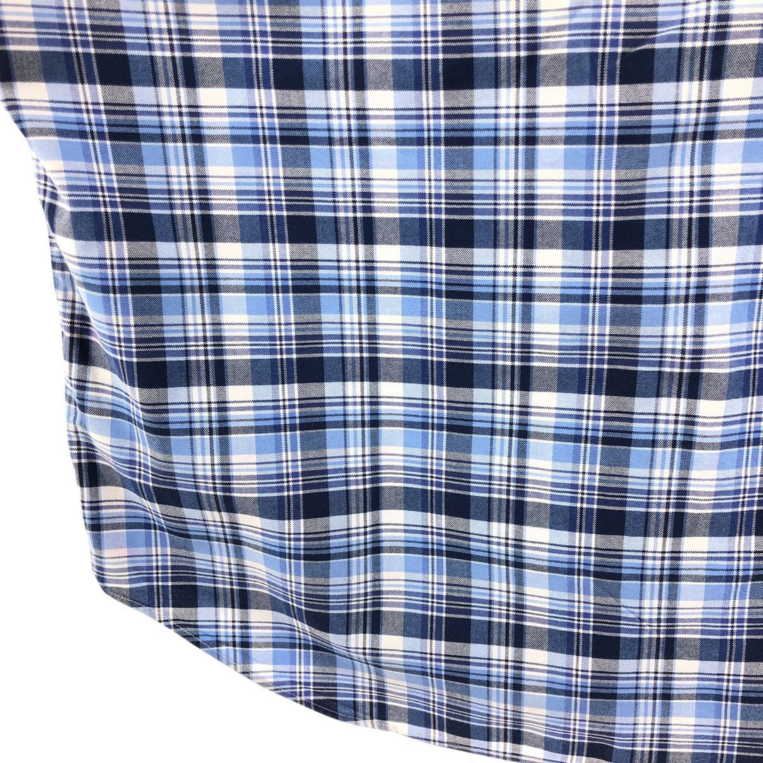 Ralph Lauren POLO RALPH LAUREN short sleeve button down check shirt men's M size cotton blue type Vintage Second Hand