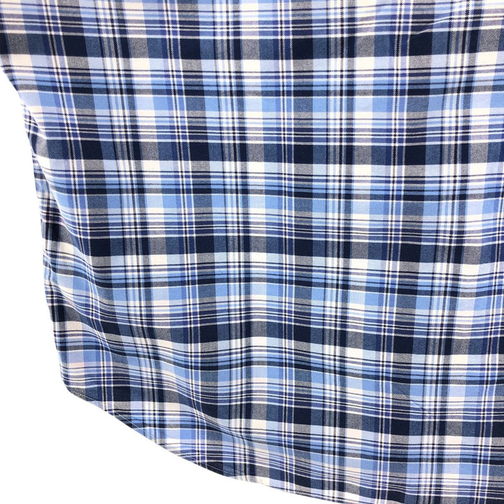 Ralph Lauren POLO RALPH LAUREN short sleeve button down check shirt men's M size cotton blue type Vintage Second Hand