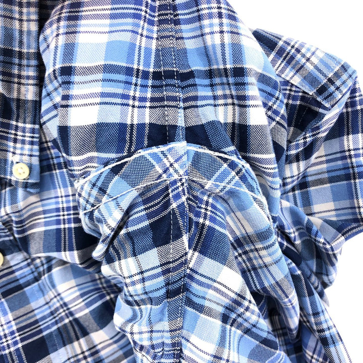 Ralph Lauren POLO RALPH LAUREN short sleeve button down check shirt men's M size cotton blue type Vintage Second Hand