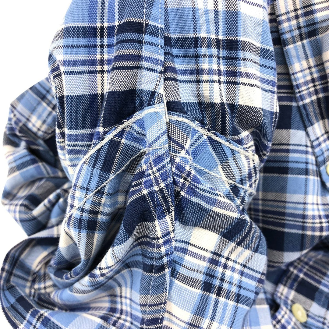 Ralph Lauren POLO RALPH LAUREN short sleeve button down check shirt men's M size cotton blue type Vintage Second Hand