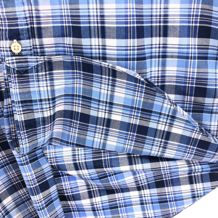 Ralph Lauren POLO RALPH LAUREN short sleeve button down check shirt men's M size cotton blue type Vintage Second Hand