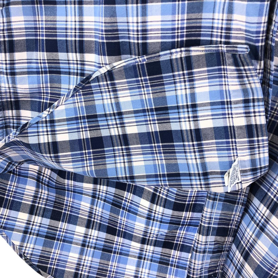 Ralph Lauren POLO RALPH LAUREN short sleeve button down check shirt men's M size cotton blue type Vintage Second Hand