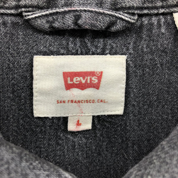 Levi's Long Sleeve Denim Western Shirt, Men's Size L cotton black type Vintage Second Hand