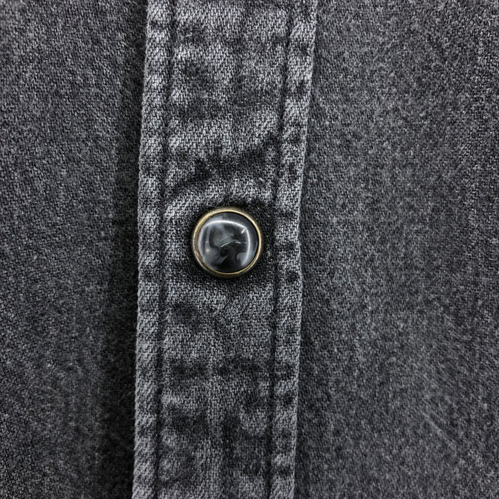 Levi's Long Sleeve Denim Western Shirt, Men's Size L cotton black type Vintage Second Hand