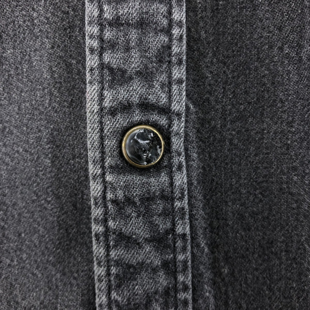 Levi's Long Sleeve Denim Western Shirt, Men's Size L cotton black type Vintage Second Hand