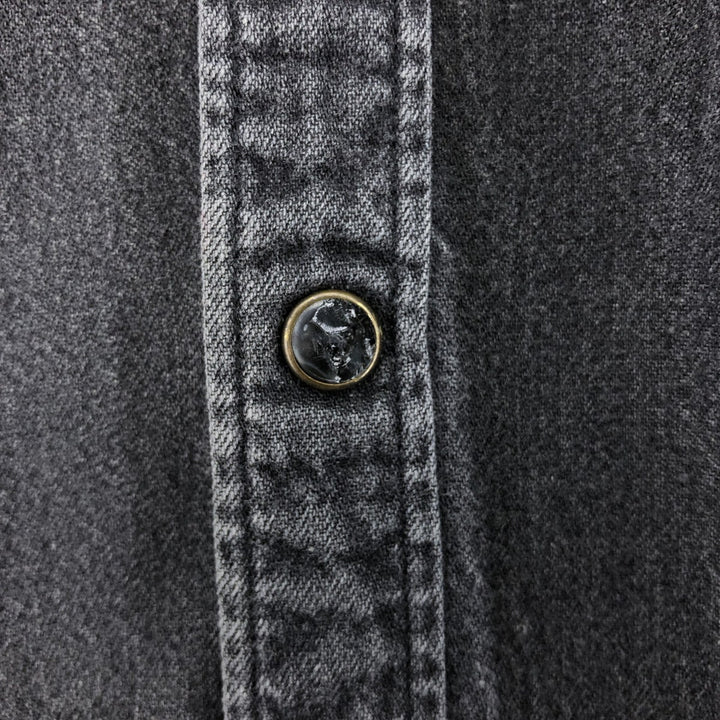 Levi's Long Sleeve Denim Western Shirt, Men's Size L cotton black type Vintage Second Hand