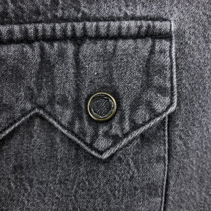 Levi's Long Sleeve Denim Western Shirt, Men's Size L cotton black type Vintage Second Hand