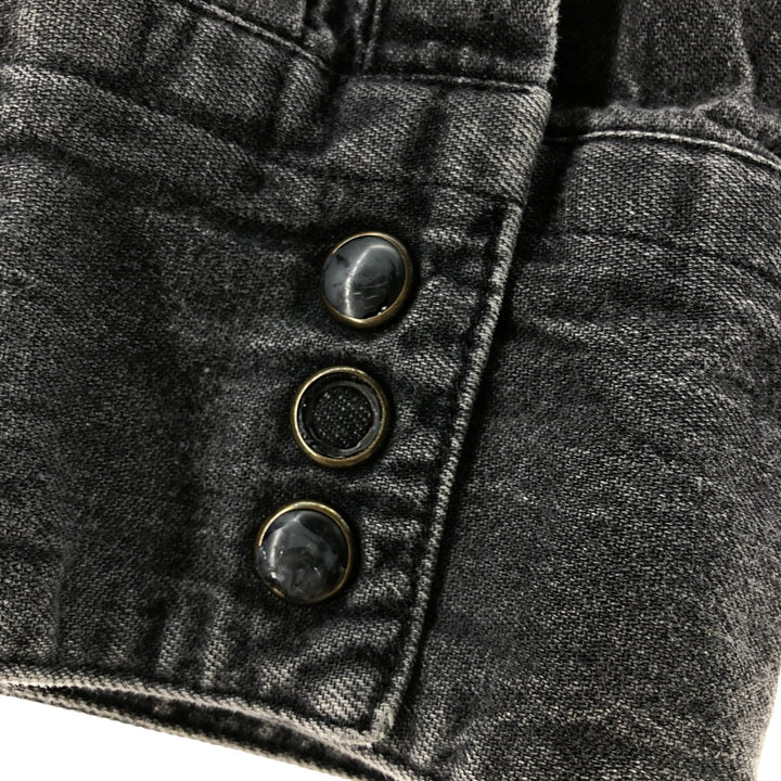 Levi's Long Sleeve Denim Western Shirt, Men's Size L cotton black type Vintage Second Hand
