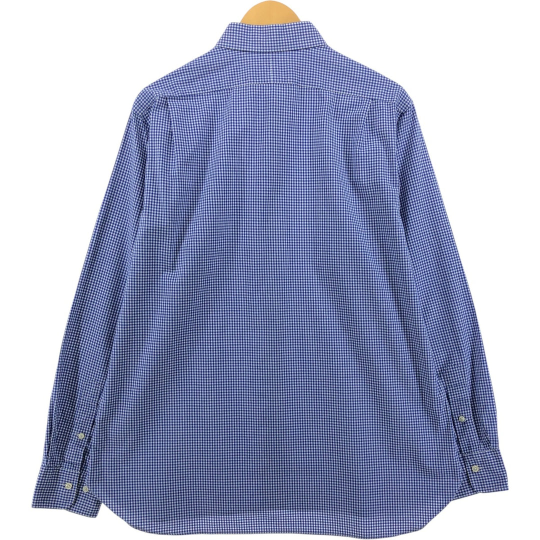 Ralph Lauren Gingham Check Long Sleeve Cotton Check Shirt Men's XL cotton blue type Vintage Second Hand