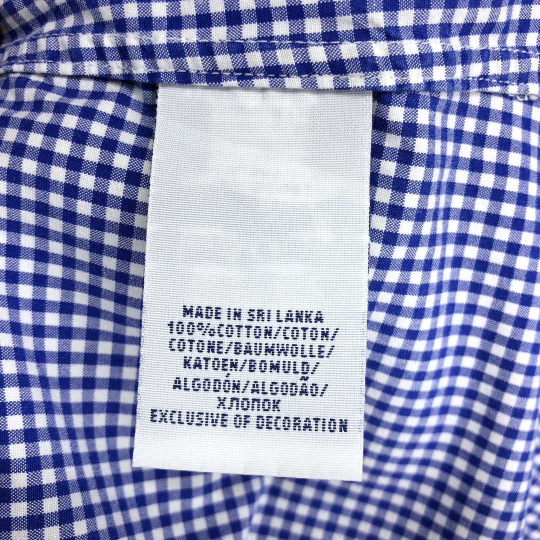 Ralph Lauren Gingham Check Long Sleeve Cotton Check Shirt Men's XL cotton blue type Vintage Second Hand