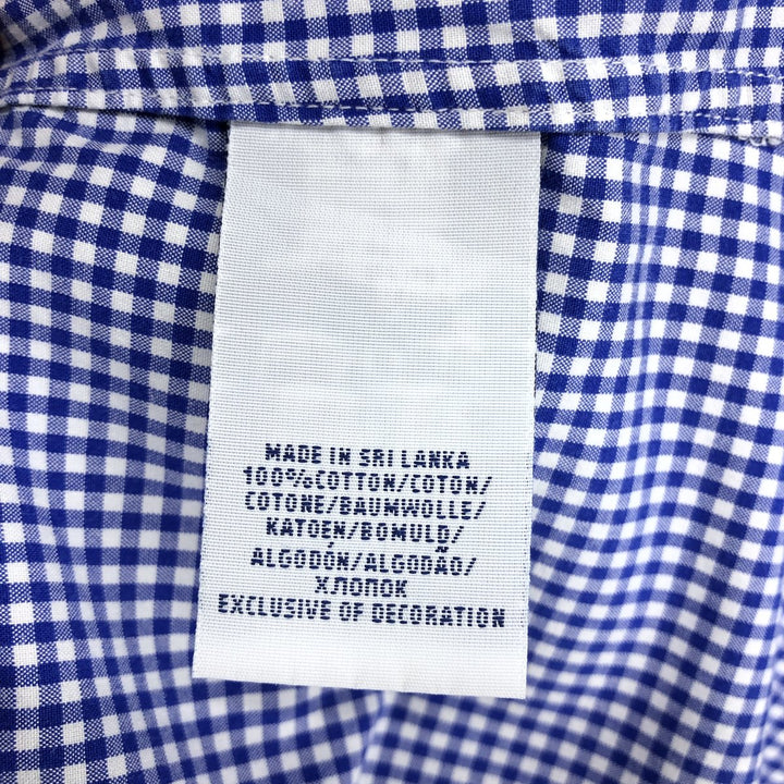Ralph Lauren Gingham Check Long Sleeve Cotton Check Shirt Men's XL cotton blue type Vintage Second Hand