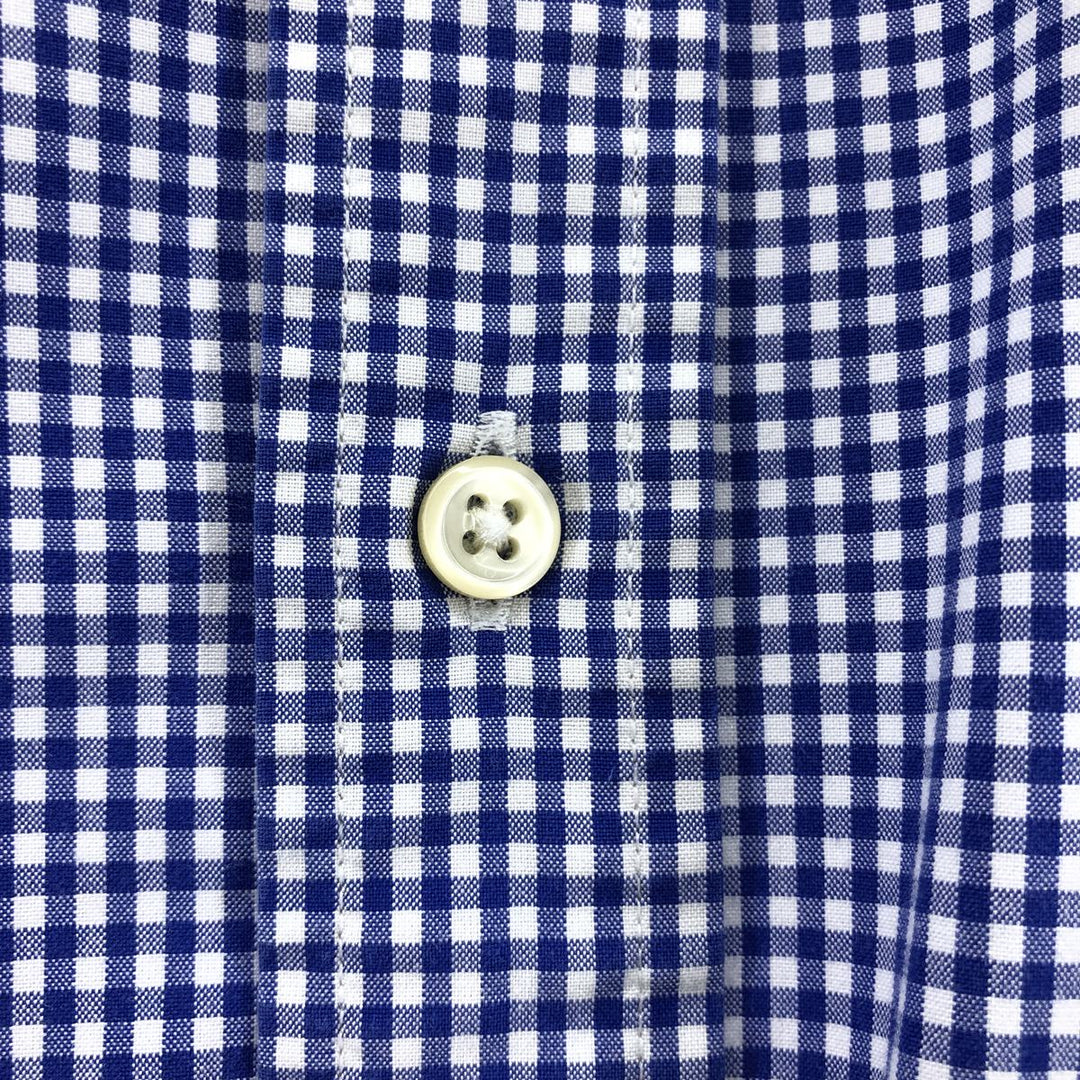 Ralph Lauren Gingham Check Long Sleeve Cotton Check Shirt Men's XL cotton blue type Vintage Second Hand