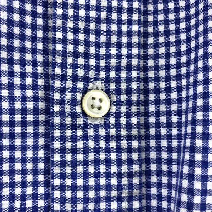 Ralph Lauren Gingham Check Long Sleeve Cotton Check Shirt Men's XL cotton blue type Vintage Second Hand