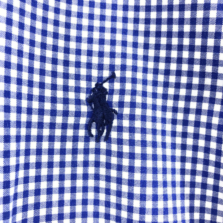 Ralph Lauren Gingham Check Long Sleeve Cotton Check Shirt Men's XL cotton blue type Vintage Second Hand