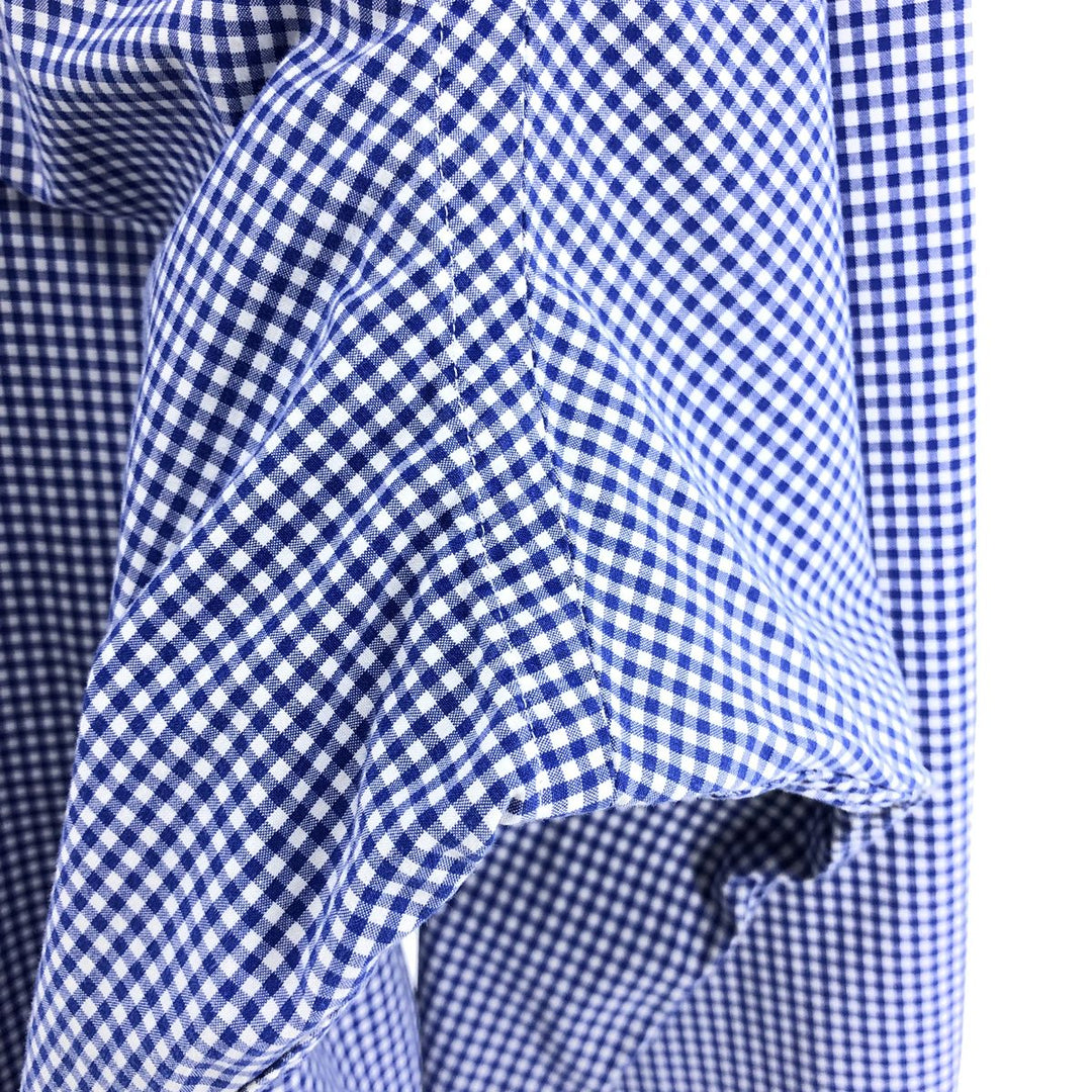 Ralph Lauren Gingham Check Long Sleeve Cotton Check Shirt Men's XL cotton blue type Vintage Second Hand
